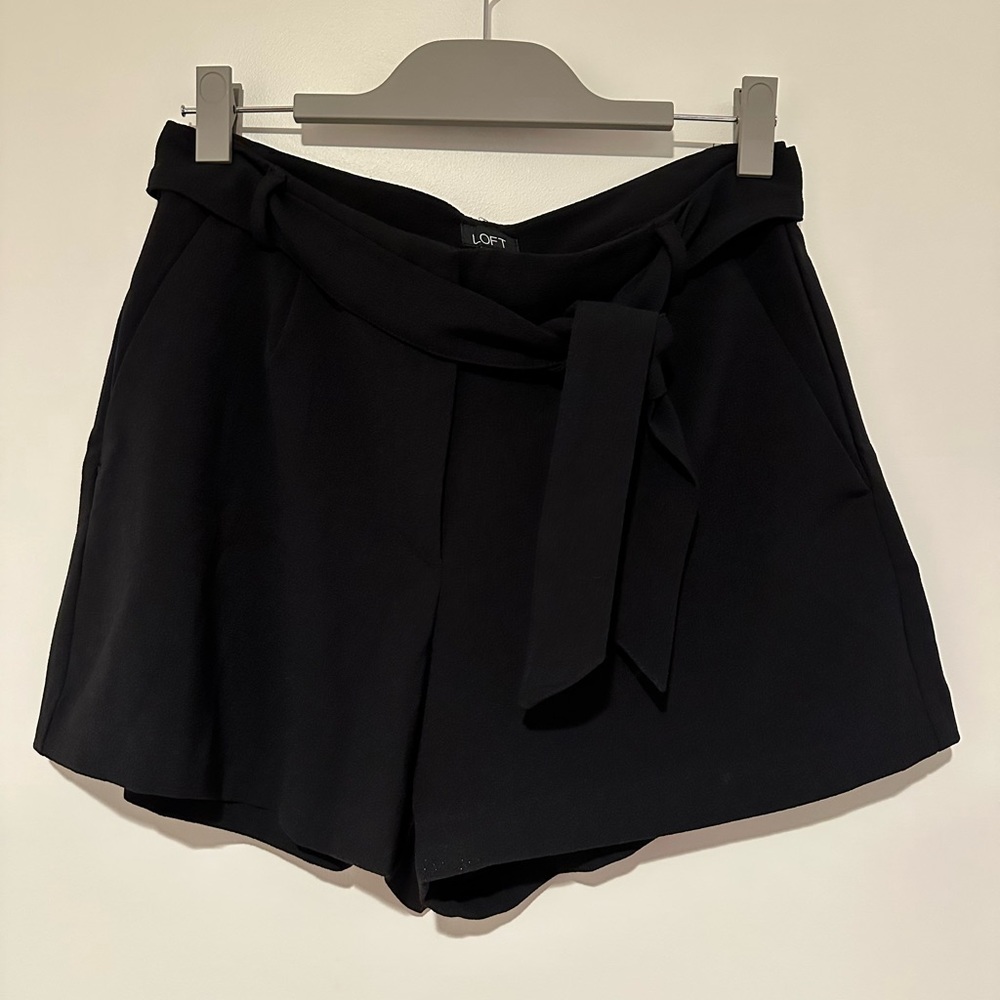 Loft Black Crepe Shorts
